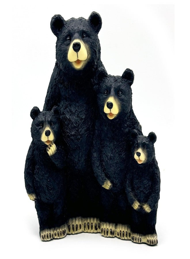 SHTWX Black Bear Family Resin Statue Sculpture Figurine Decorative for Home, Office, Living Room, Desktop Display - Image 2
